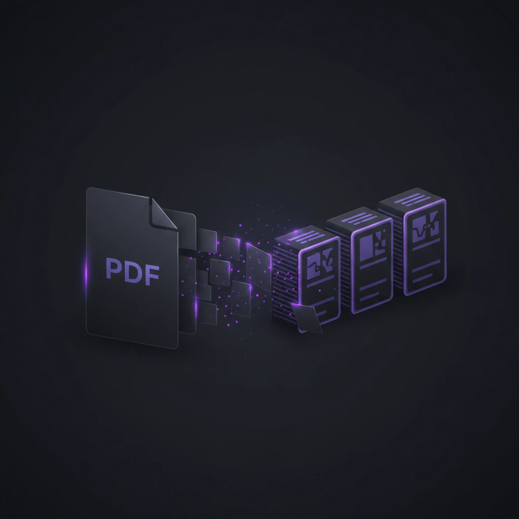 PDF documents transforming into organized flashcards